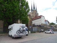 Ankunft in Erfurt, Parken direkt am Dom